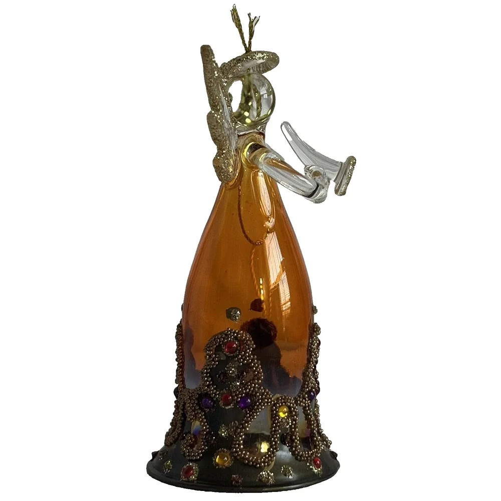 North Pole Trading Co Glass Jeweled Angel Ornament 2011